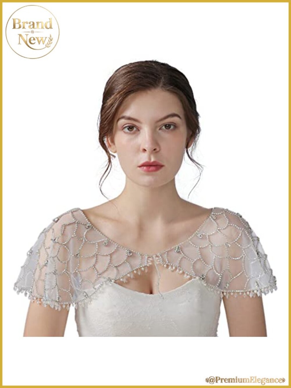 Rhinestone Bridal Bolero Shawl Tulle Cape Wedding Wrap Shrug One Size